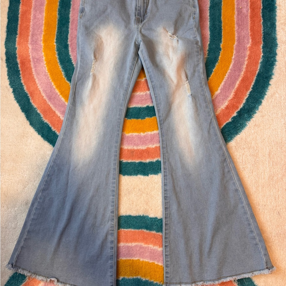 Women's Flared Light Blue Jeans